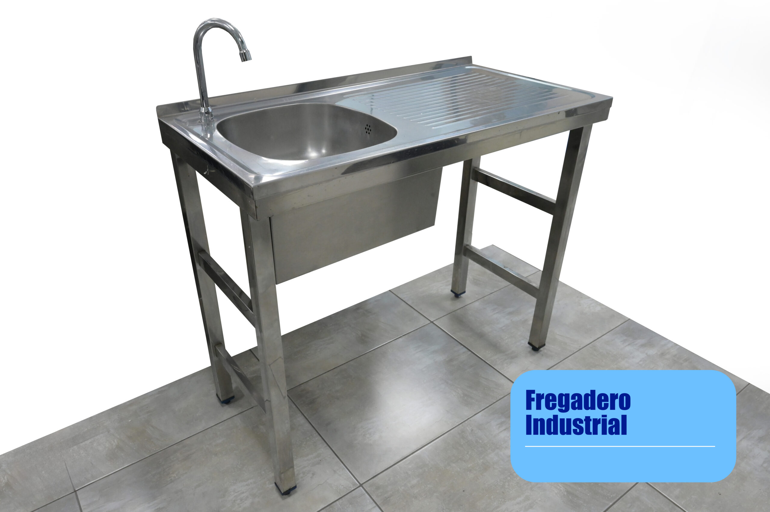 S-040 Fregadero Industrial Fregadero Industrial de un Seno con Escurridor - Imagen 1