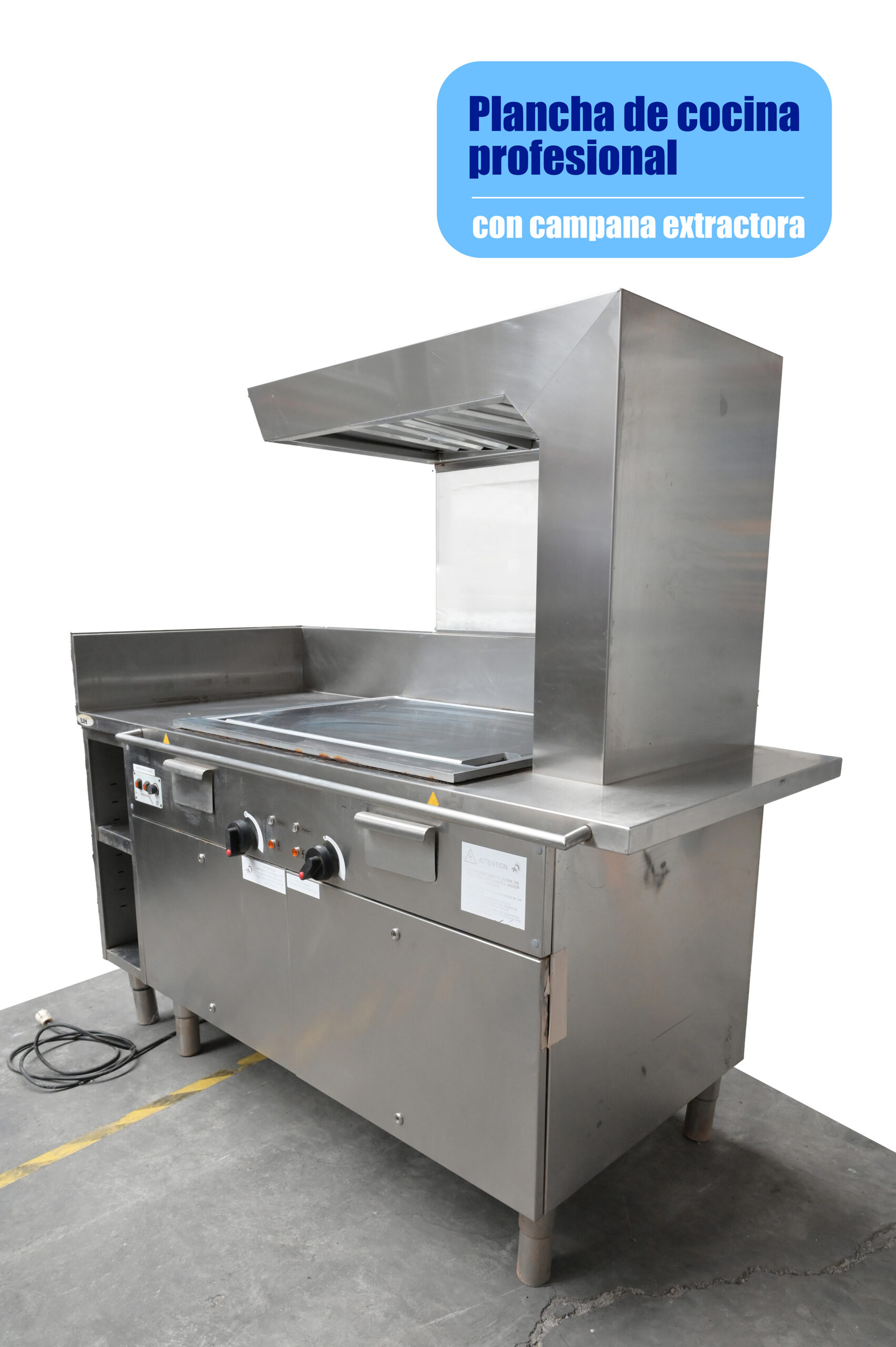 T-001-03 Módulo de Cocina Frontal (Show Cooking) copy PLANCHA de ASAR PROFESIONAL con Campana Extractora Integrada - Imagen 1